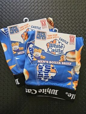 SIZE M Medium - Mens boxer briefs White Castle hamburger French fries Onion Ring